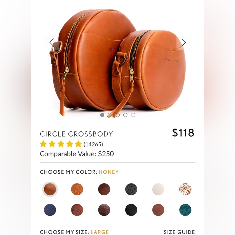 Sunflower Circle Crossbody bag large by Portland Leather